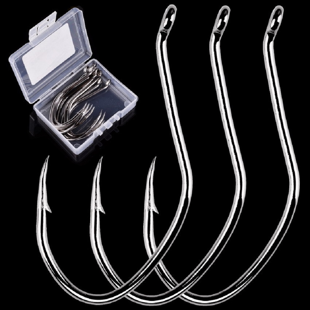 Fishing Hook Barbless - 10pcs/Box Barbed Catfish Fishing Hooks High