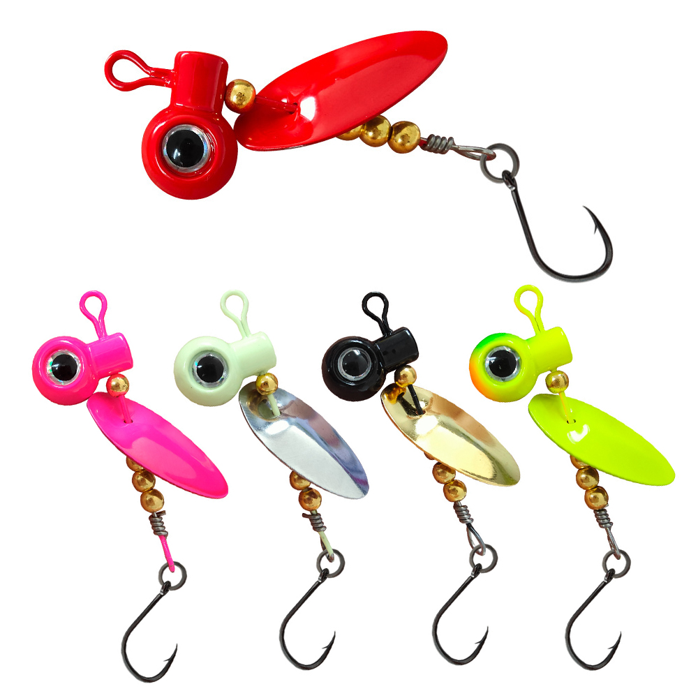 Fishing Hook Offset - 5pcs Crappie Jig Heads With Spinner