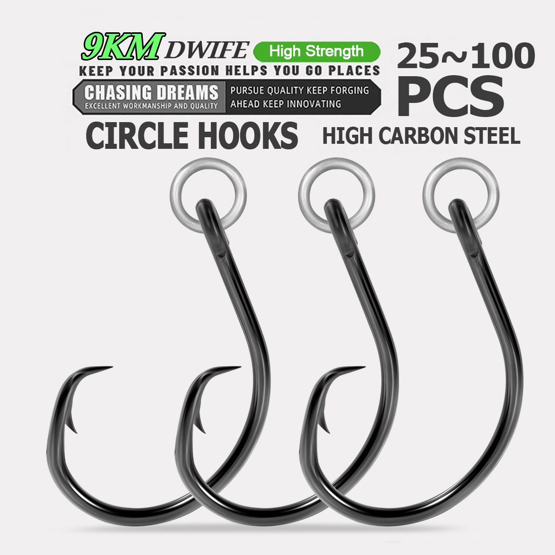 9KM Circle Hooks Fishing with  - Fishing Hook Circle recension och pris