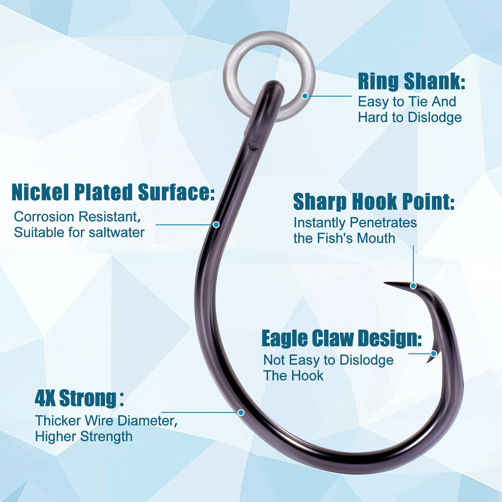 9KM Circle Hooks Fishing with  - Fishing Hook Circle recension och pris