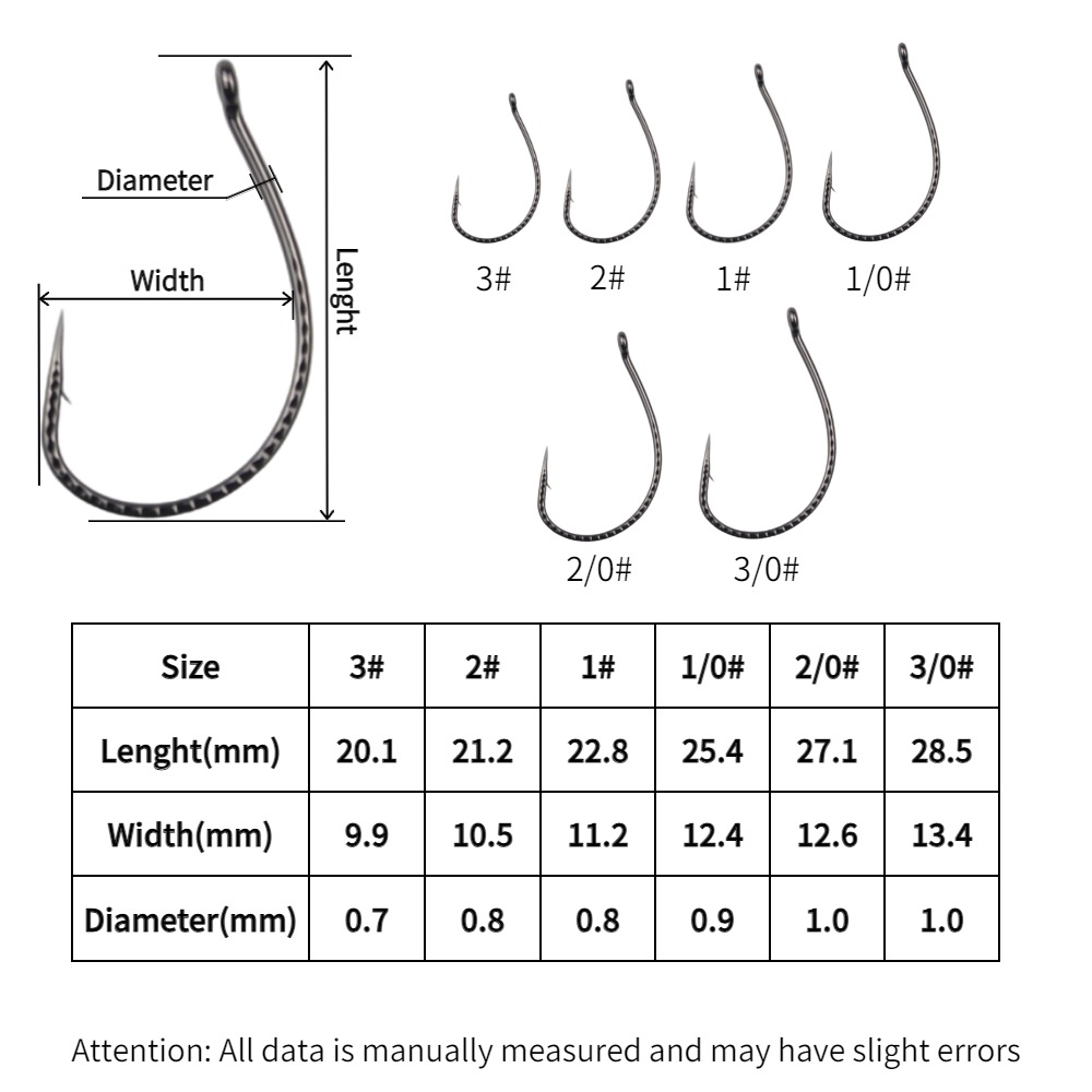 50pcs High Carbon Steel Wacky  - Fishing Hook Barbless recension och pris