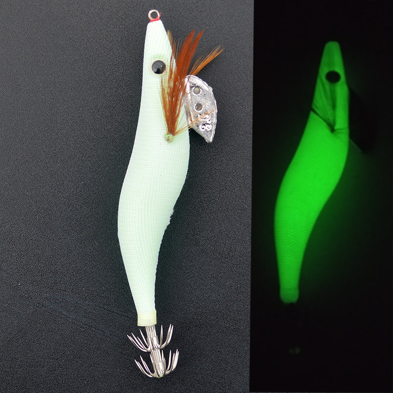 1PCS  Luminous Squid Jigs  Whi - Fishing Hook Size recension och pris