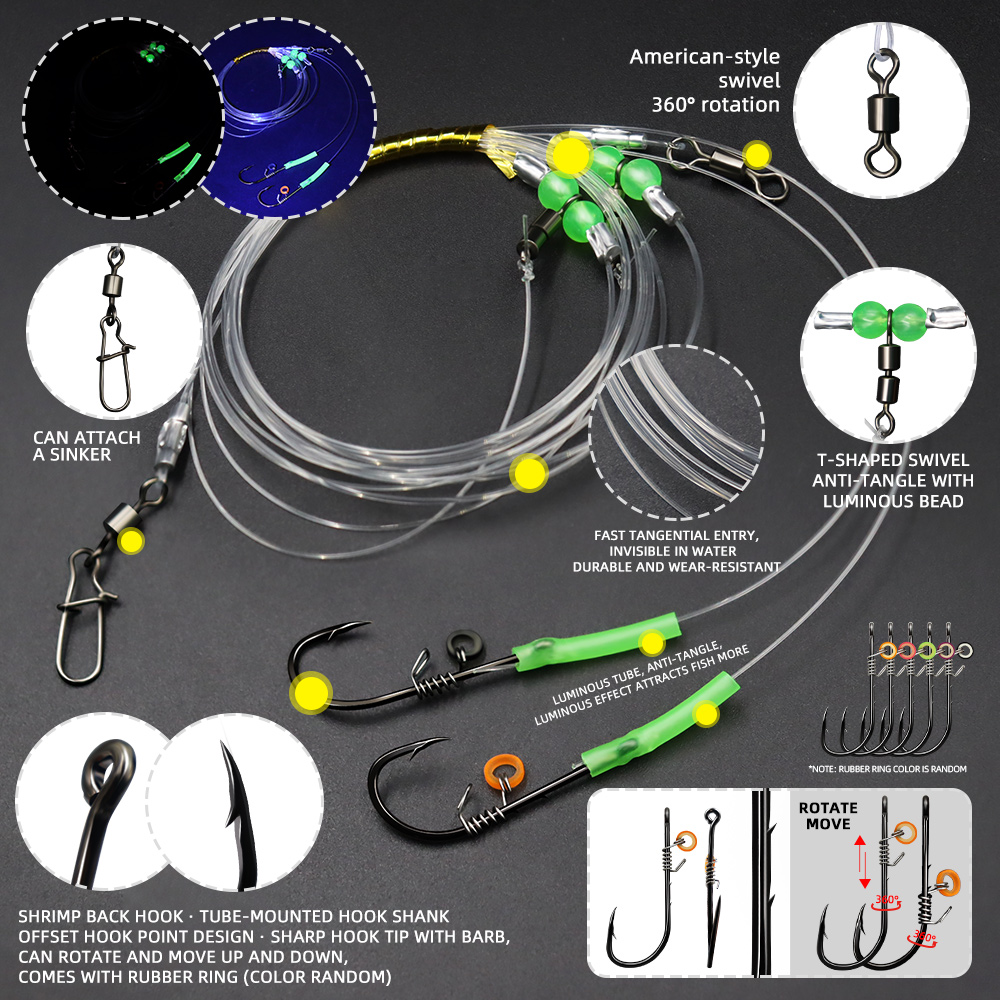 ZYZHE 1/3/5pcs Fishing Rigs Wi - Fishing Hook Size recension och pris