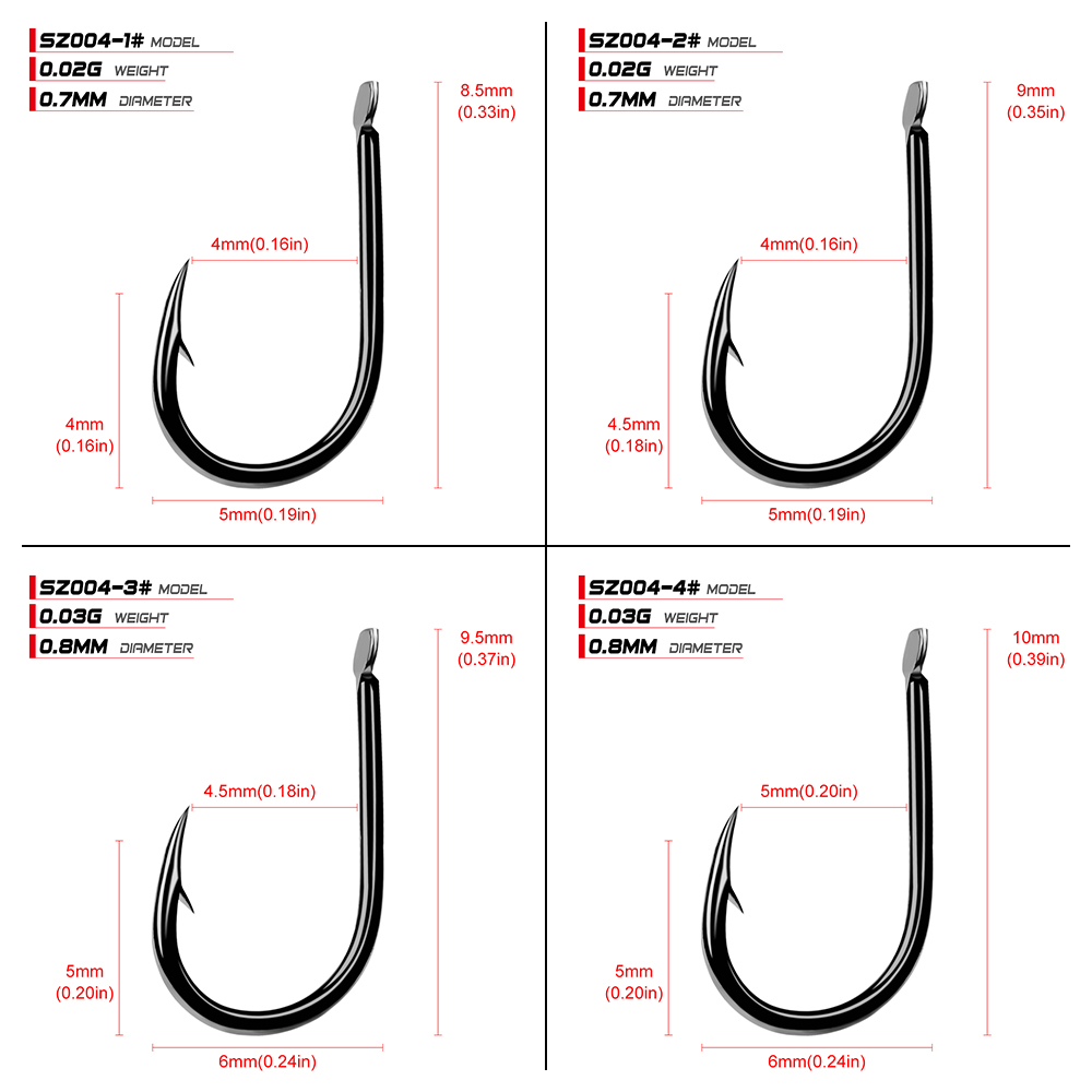 PROBEROS Fishhook 200pcs 1-15# - Fishing Hook Size recension och pris