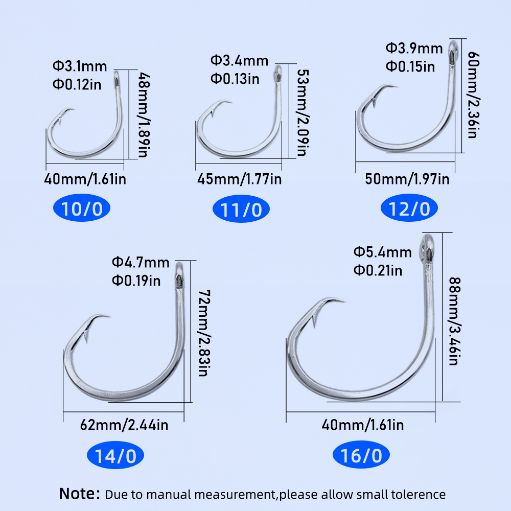 Ellllv 10/0 - 16/0 Stainless S - Fishing Hook Circle recension och pris