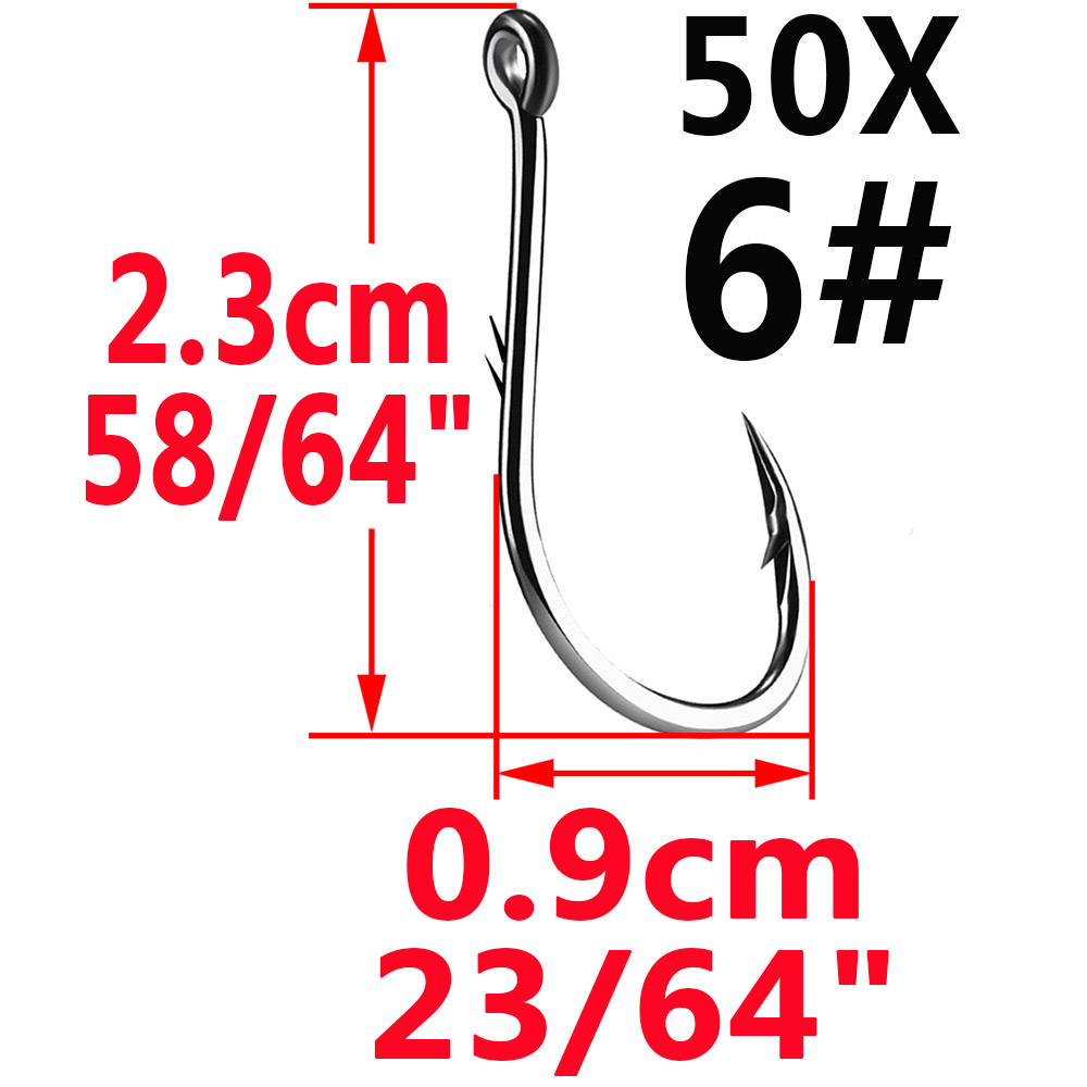 50pcs Iseama Circle Carp Eyed  - Fishing Hook Size recension och pris