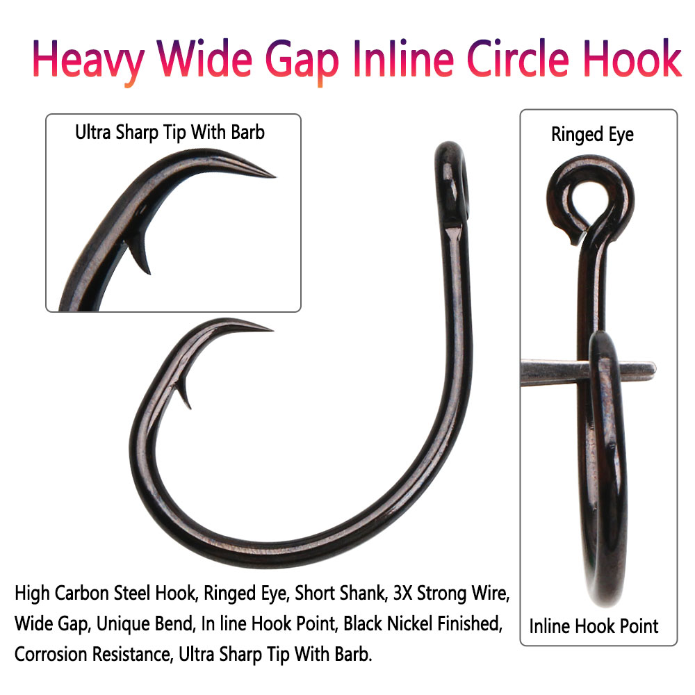 Bimoo 5pcs #4~8/ 0 Heavy Wide  - Fishing Hook Circle recension och pris