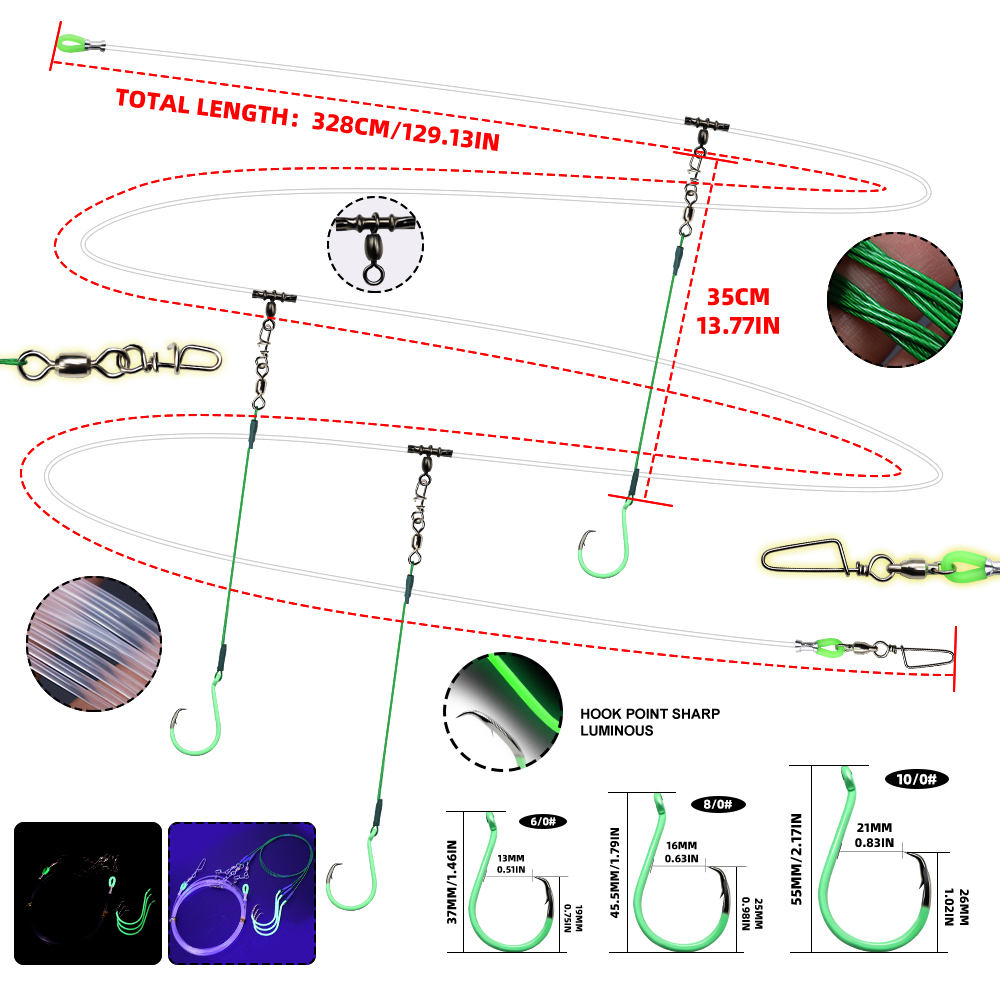 ZYZHE 1pc Deep Drop Rigs Boat  - Fishing Hook Circle recension och pris
