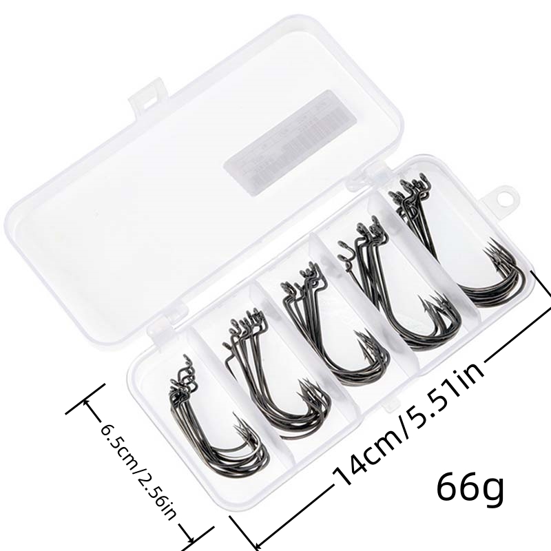 50Pcs/Box High Carbon Steel Fi - Fishing Hook Offset recension och pris