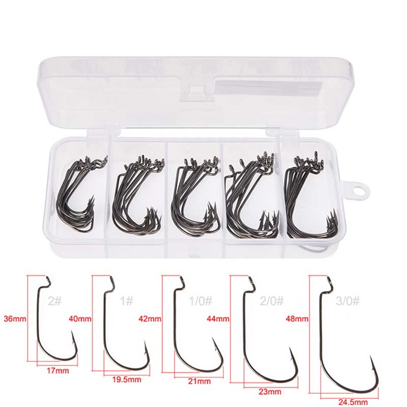 50Pcs/Box High Carbon Steel Fi - Fishing Hook Offset recension och pris