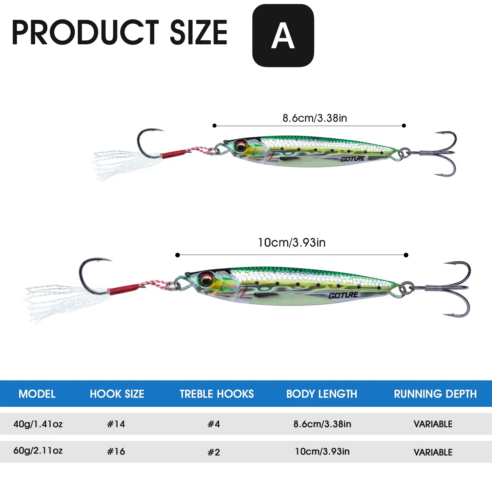 Goture Metal Jig Fishing Lure  - Fishing Hook Jig recension och pris