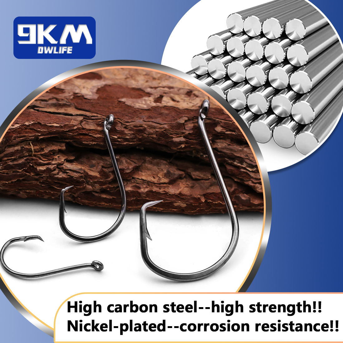 9KM Circle Fishing Hooks 25~50 - Fishing Hook Barbless recension och pris