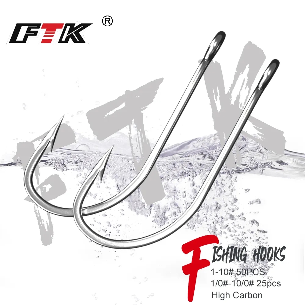 FTK Fishing Hooks 1-10#50PCS 1 - Fishing Hook Offset recension och pris
