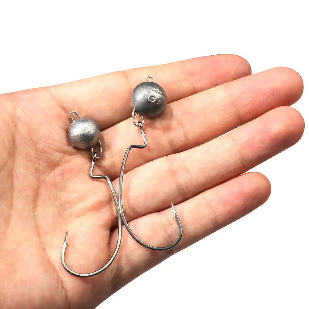 5pcs Metal Jig Head Worm Hooks - Fishing Hook Offset recension och pris