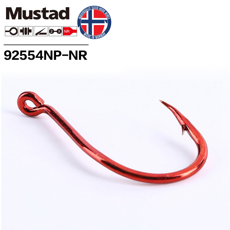 Mustad Big Red 2X SUICIDE High - Fishing Hook Barbless recension och pris