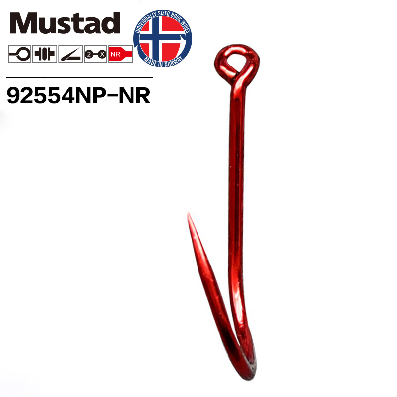 Mustad Big Red 2X SUICIDE High - Fishing Hook Barbless recension och pris